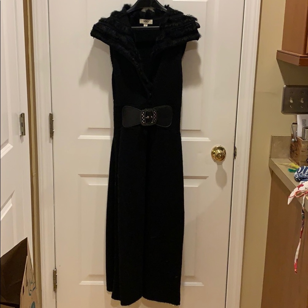 Black sweater full length sweater coat